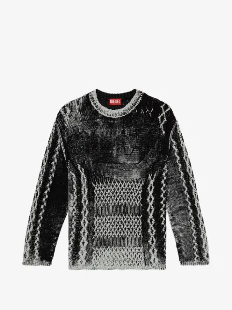 Diesel Oval D cable-knit sweater