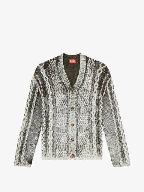Diesel cable-knit Oval D cardigan