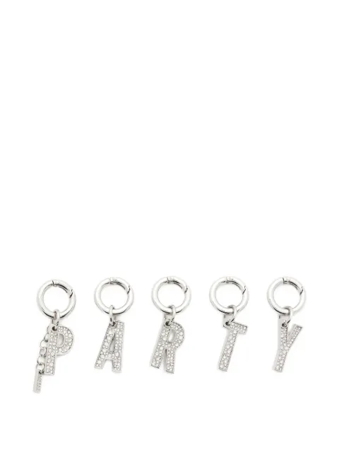 Diesel crystal-embellished letter charms (set of five)