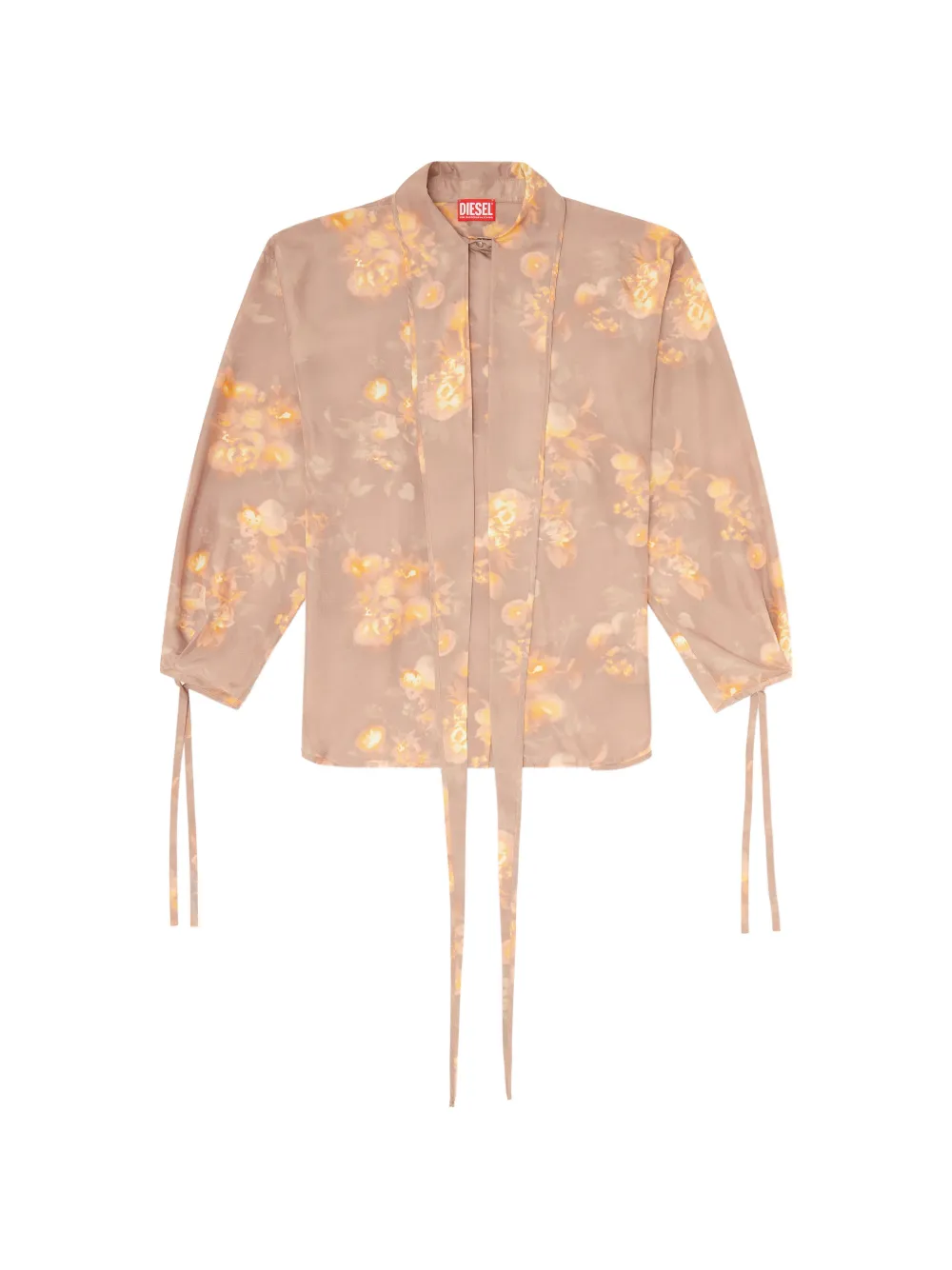 Diesel shirt in floral-print habotai silk - Toni neutri