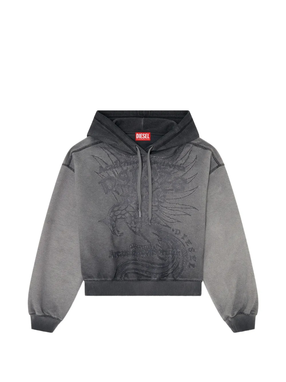 Diesel hoodie with dévoré print - Grau