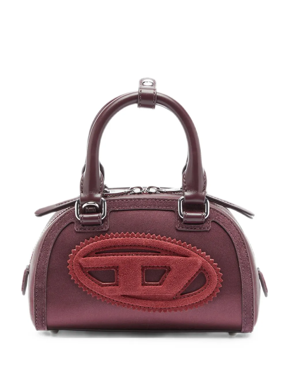 Diesel 1DR Dome-small bowling bag in satin and suede - Viola