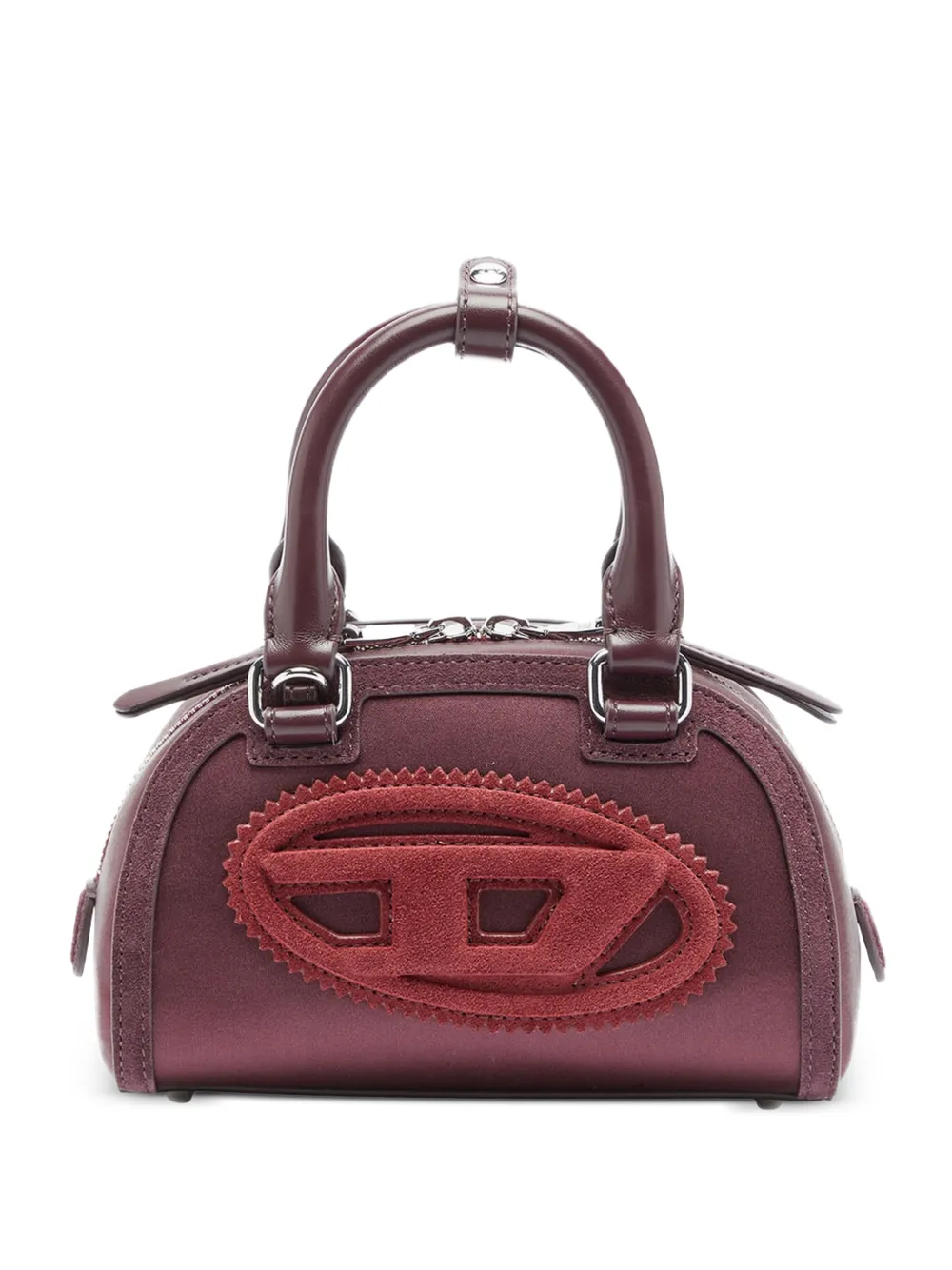 Diesel 1DR Dome-small bowling bag in satin and suede - Viola