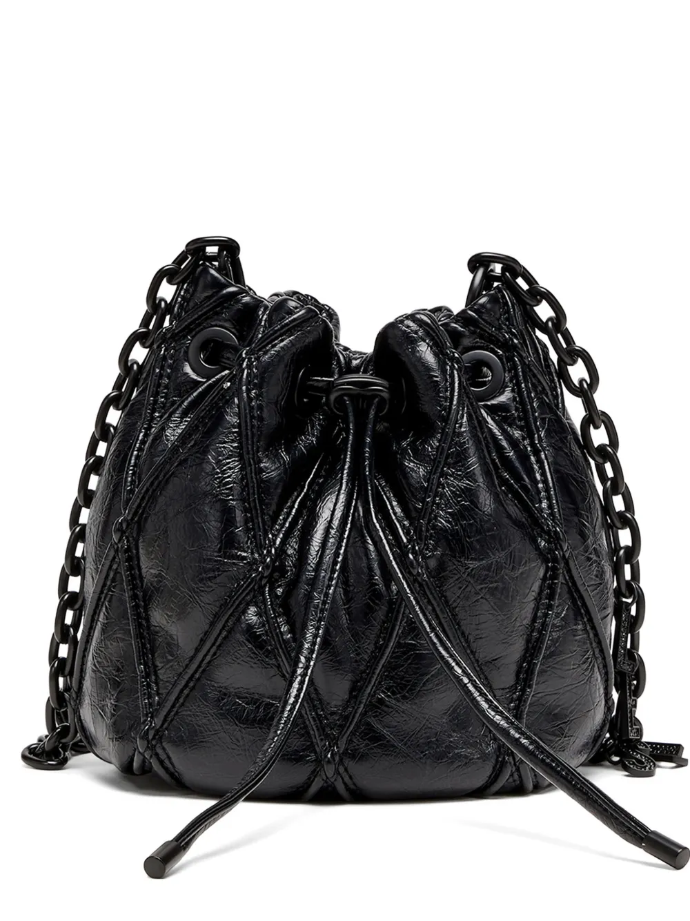 Diesel Charm-D Beuteltasche mit Rautensteppung - Schwarz