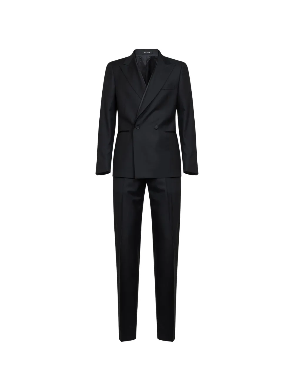 Tagliatore double-breasted virgin-wool suit - Nero