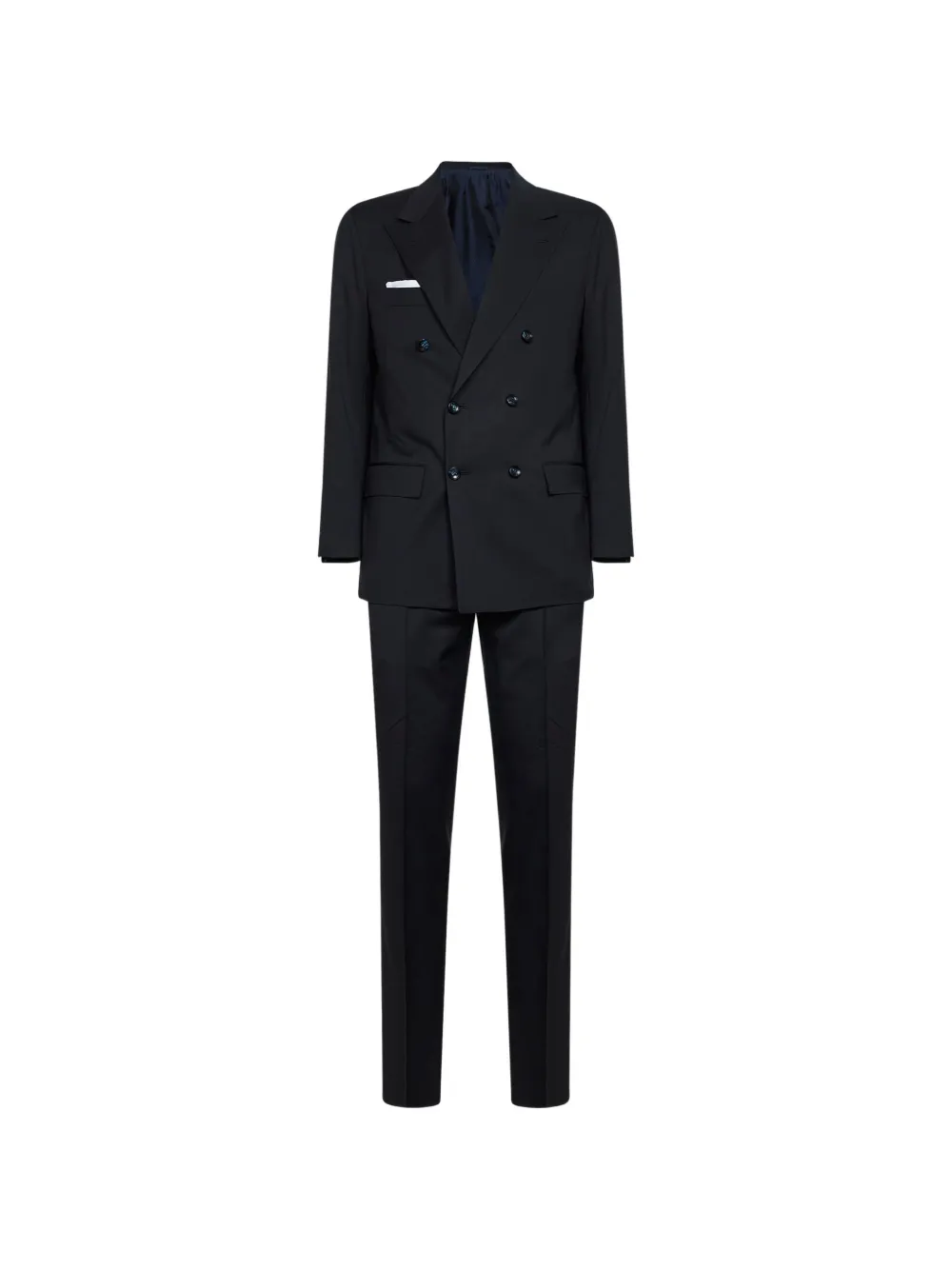 Kiton double-breasted virgin wool suit - Blu