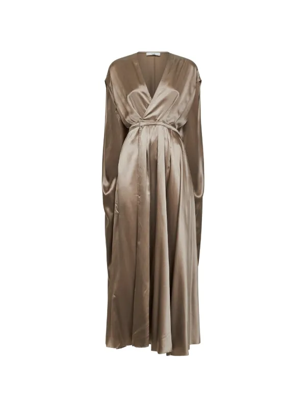 Co Cape-back Wrap Dress in Neutrals