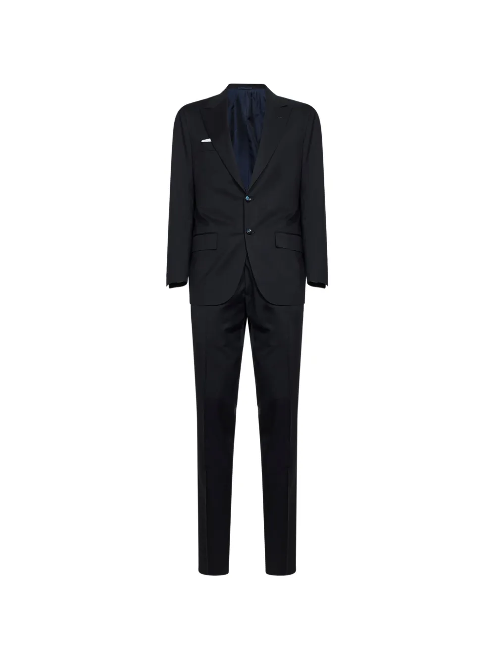 Kiton single-breasted peak-lapel suit - Blu