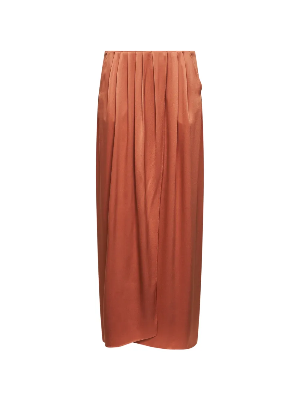 Giorgio Armani pleated wrap-front skirt - Marrone