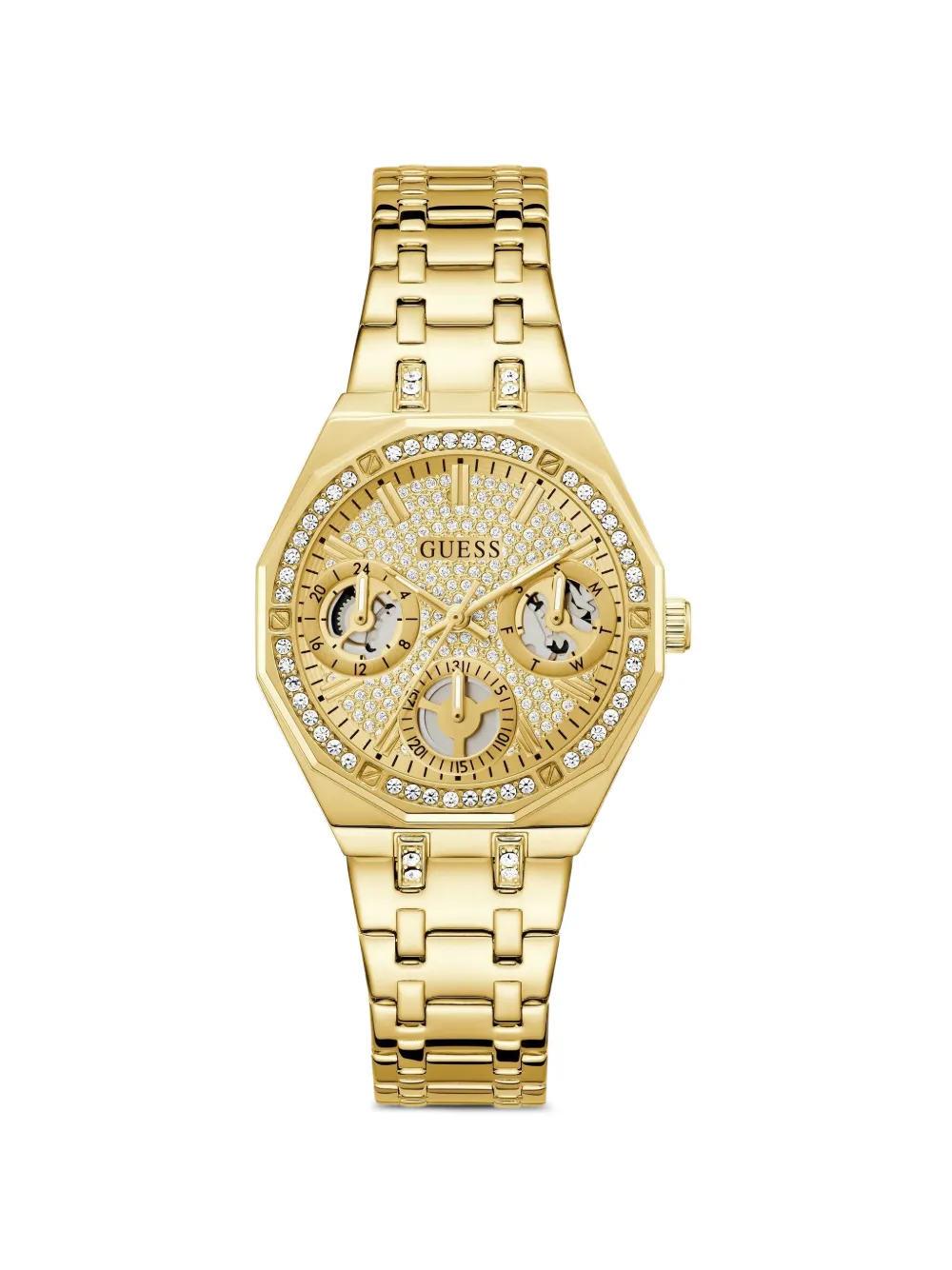 GUESS USA 36mm Quinn crystal-embellished watch - Gold