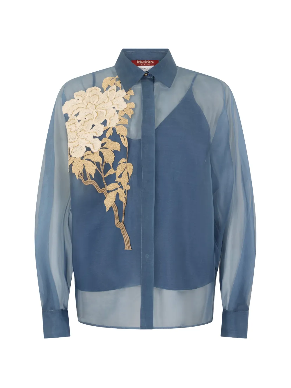 Max Mara Doorzichtige blouse Blauw