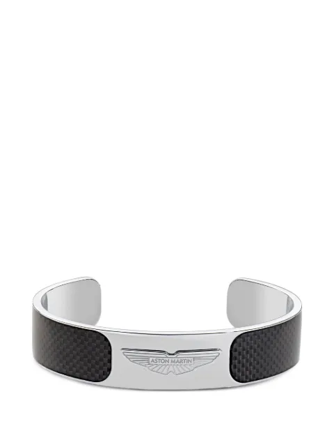 Aston Martin carbon-fibre logo-plaque bangle