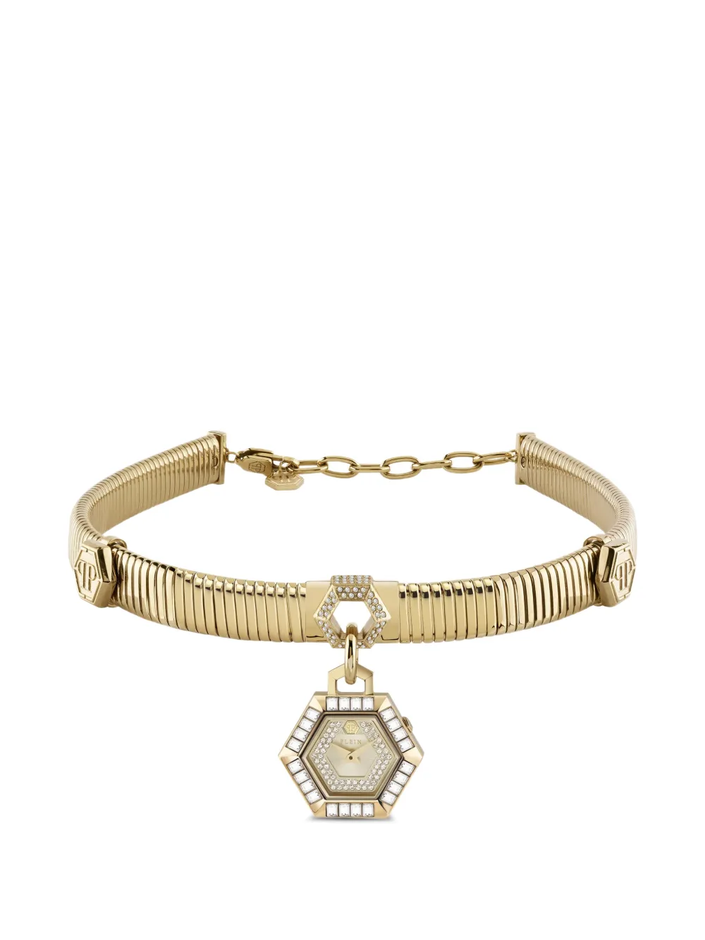 Philipp Plein Collana Plein Cuff con cristalli - Toni neutri