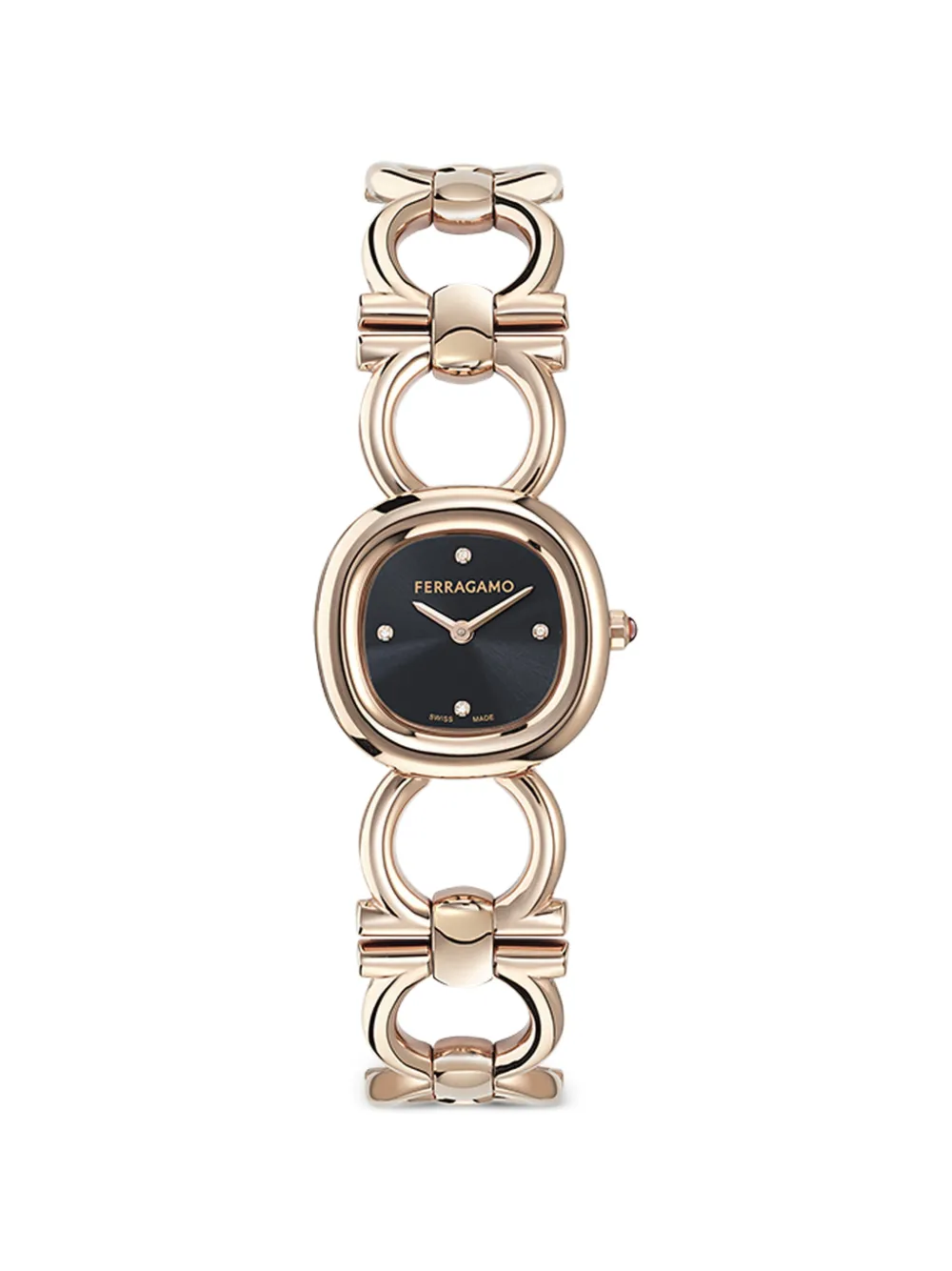 Ferragamo Orologio Double Gancini 25mm - Nero