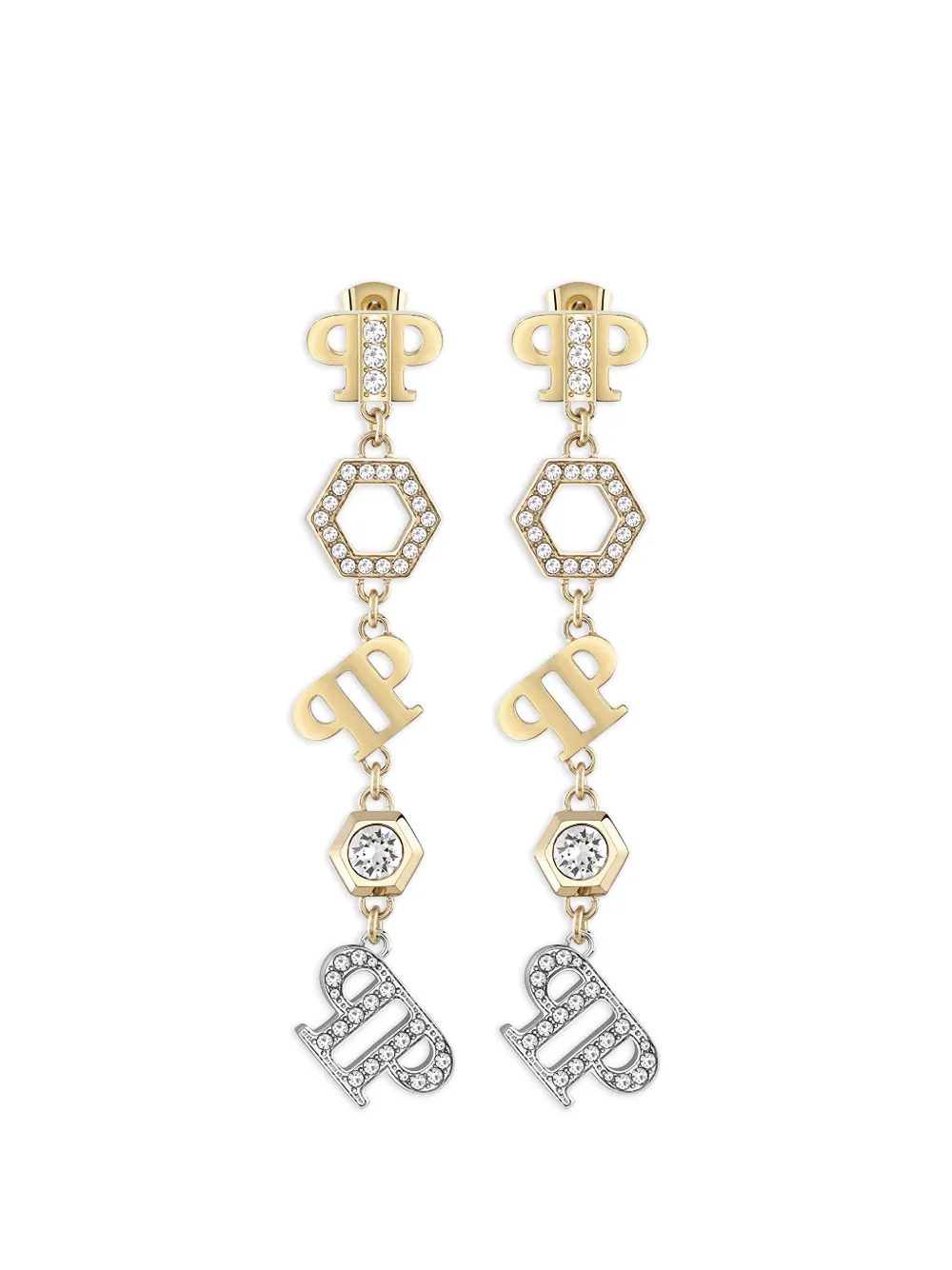 Philipp Plein Orecchini con cristalli - Oro