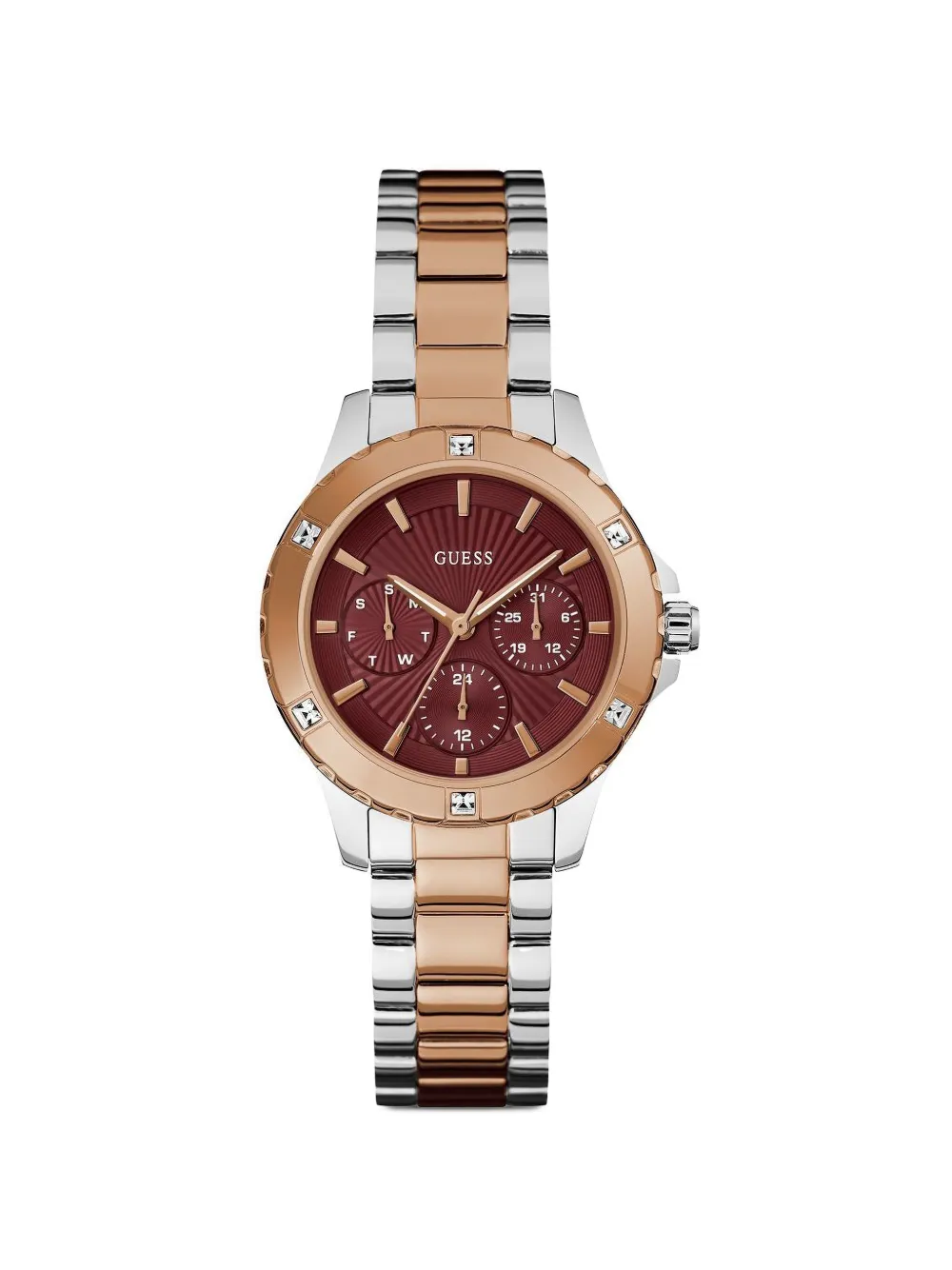 GUESS USA Orologio analogico bicolore 35mm - Marrone