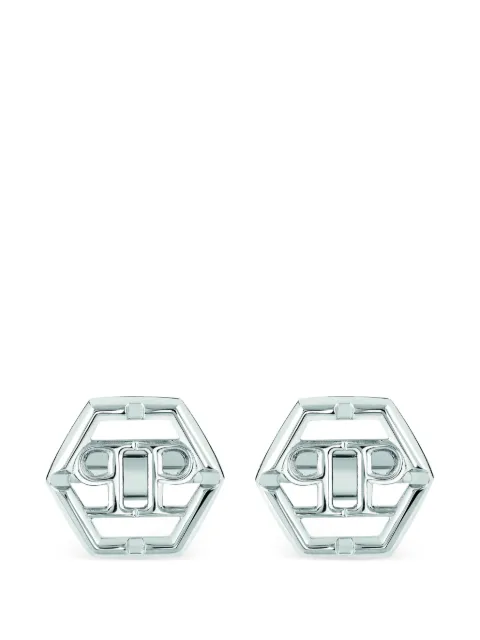 Philipp Plein Plein Icon hexagon cufflinks