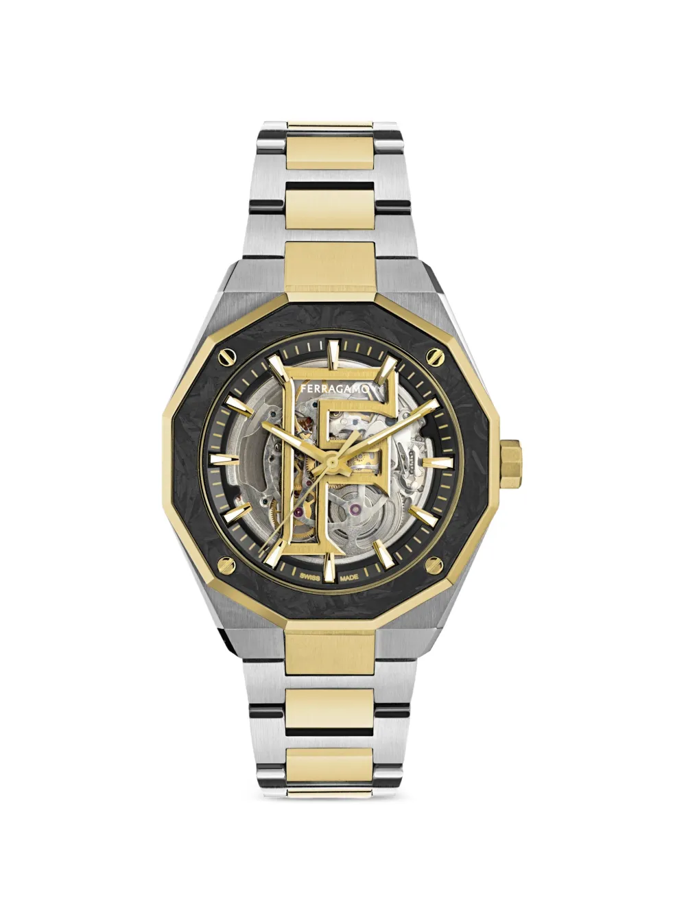 Ferragamo Edge Skeleton automatic 42mm watch - Nero