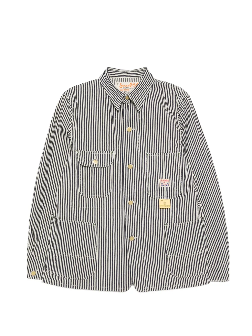 Sugar Cane Jeans striped denim jacket - Blu