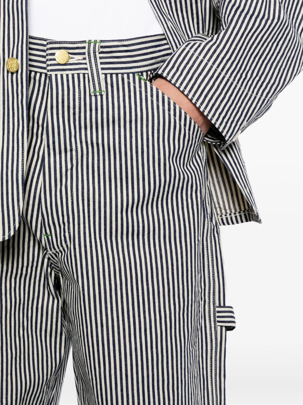 Sugar Cane Jeans Gestreepte jeans Blauw