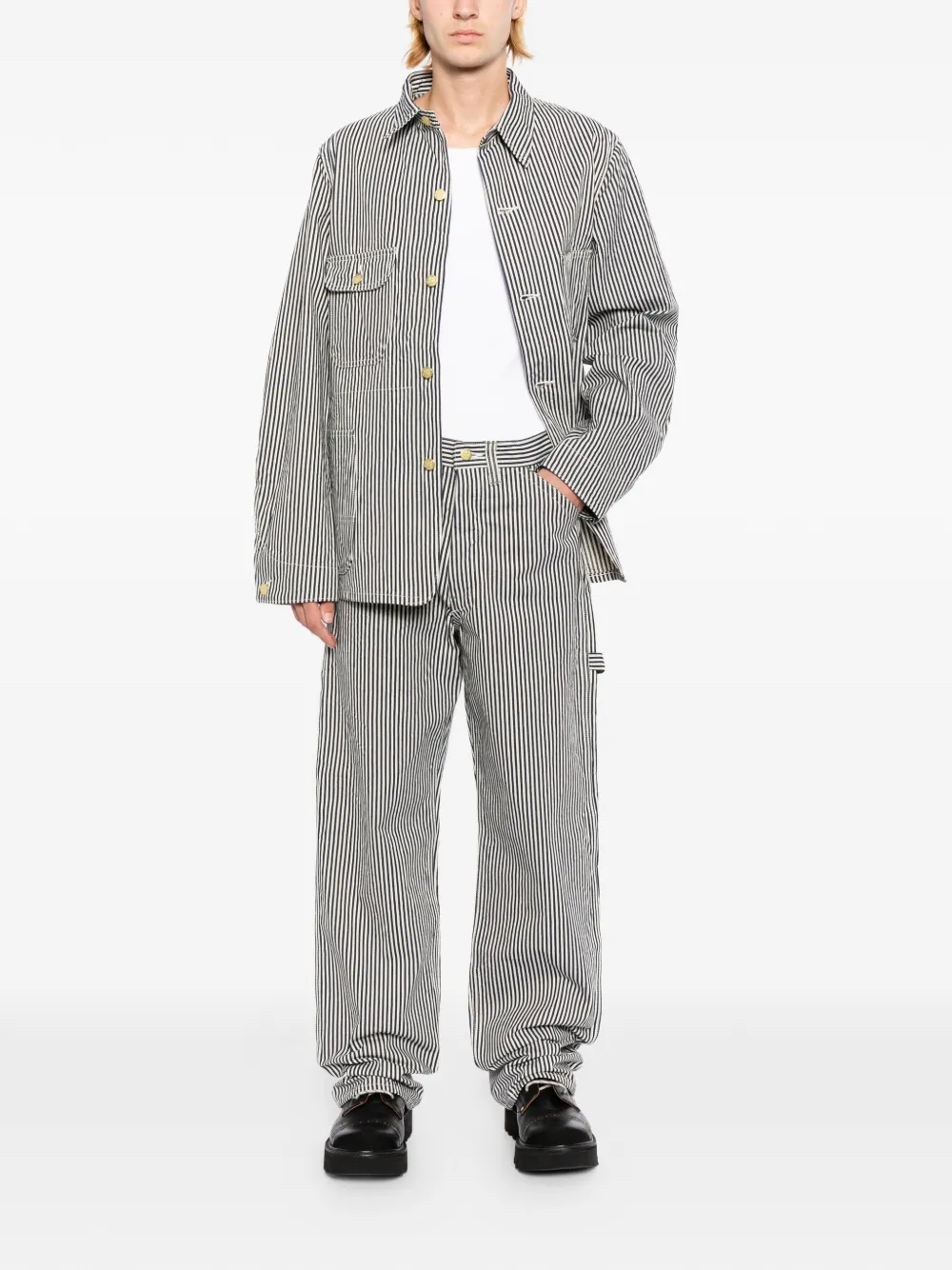  Sugar Cane Jeans Vaqueros A Rayas - Azul 