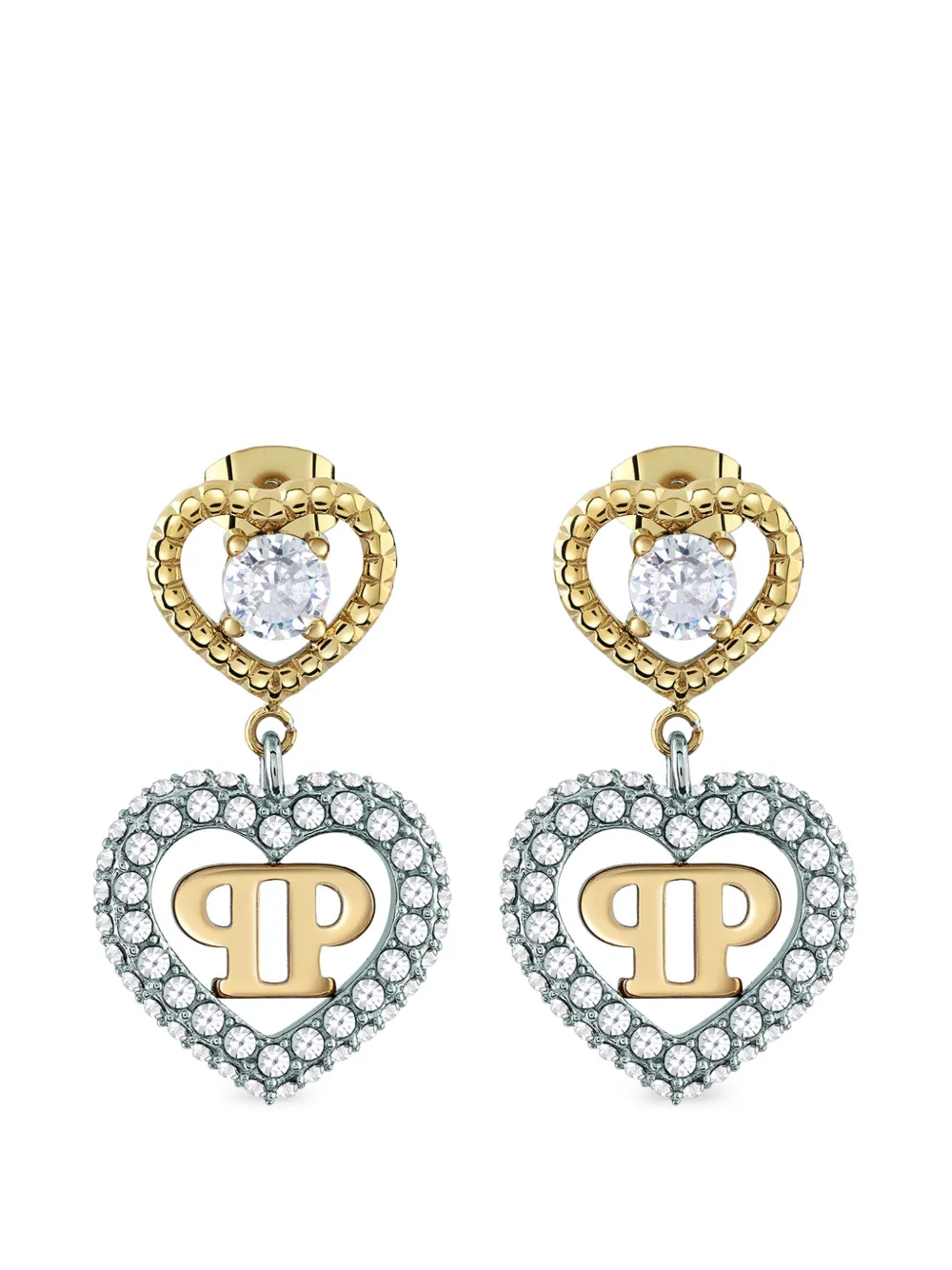 Philipp Plein Plein Rocked Heart earrings - Gold