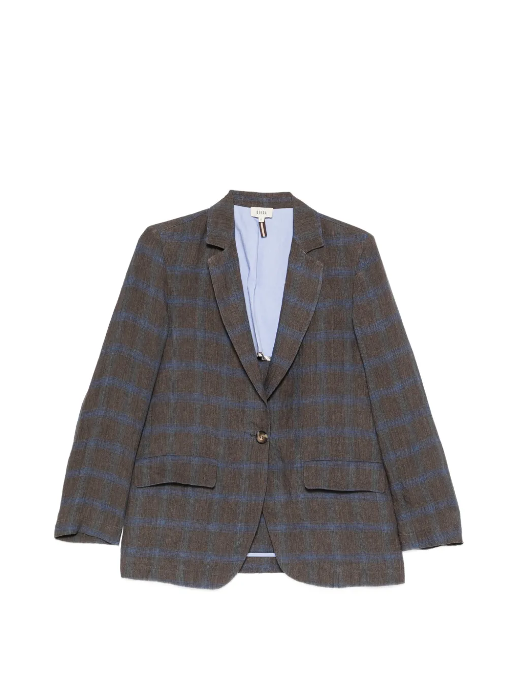 Diega check-pattern single-breasted blazer - Braun