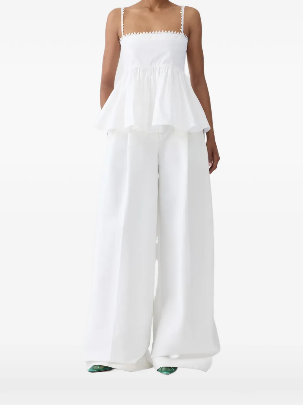 Jacquemus Traversin peplum top - Bianco