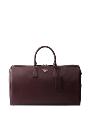 Prada サフィアーノレザー ボストンバッグ | ブラック | FARFETCH JP