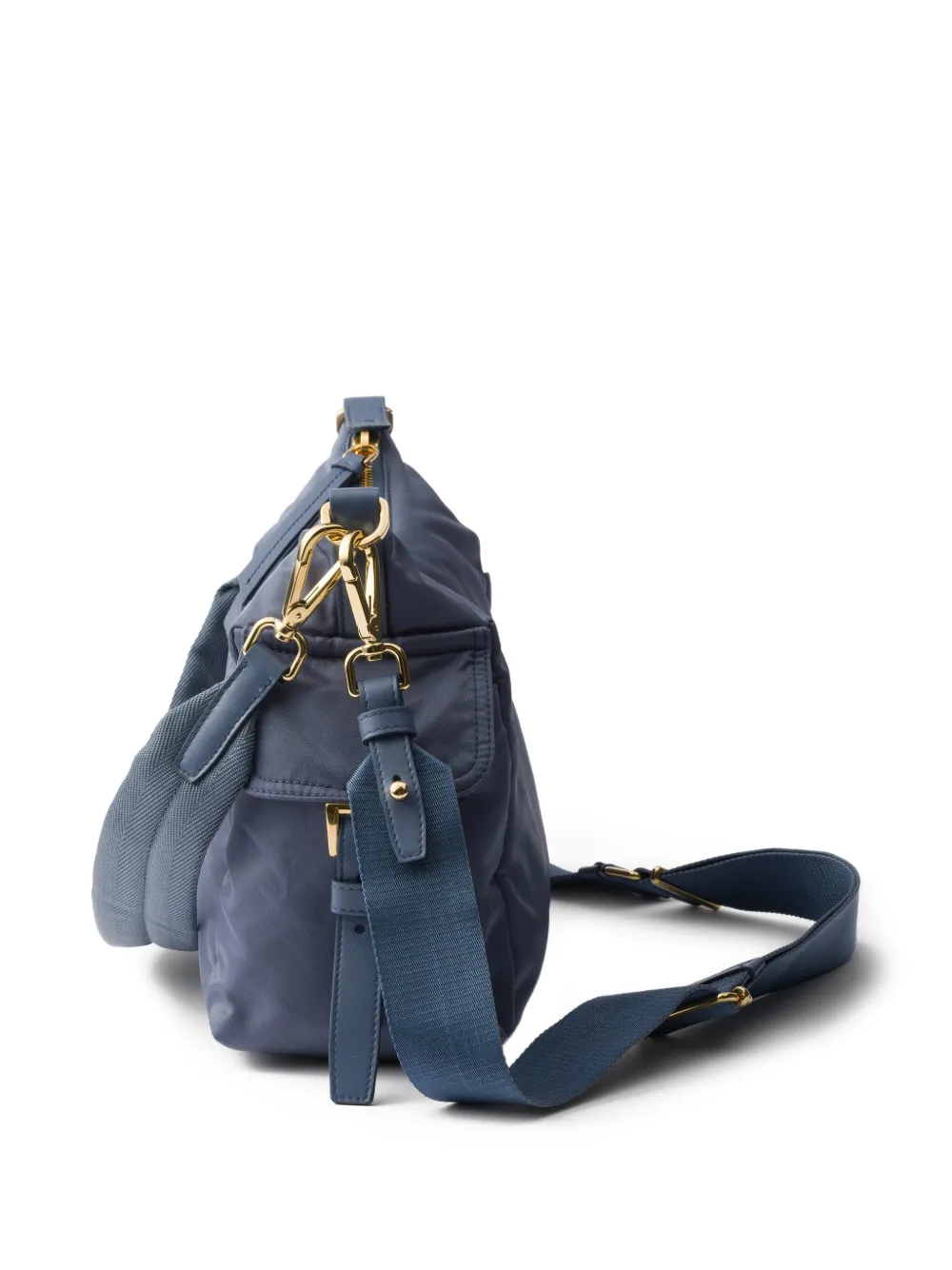 Prada Explore grote Re-Nylon en leren tas Blauw