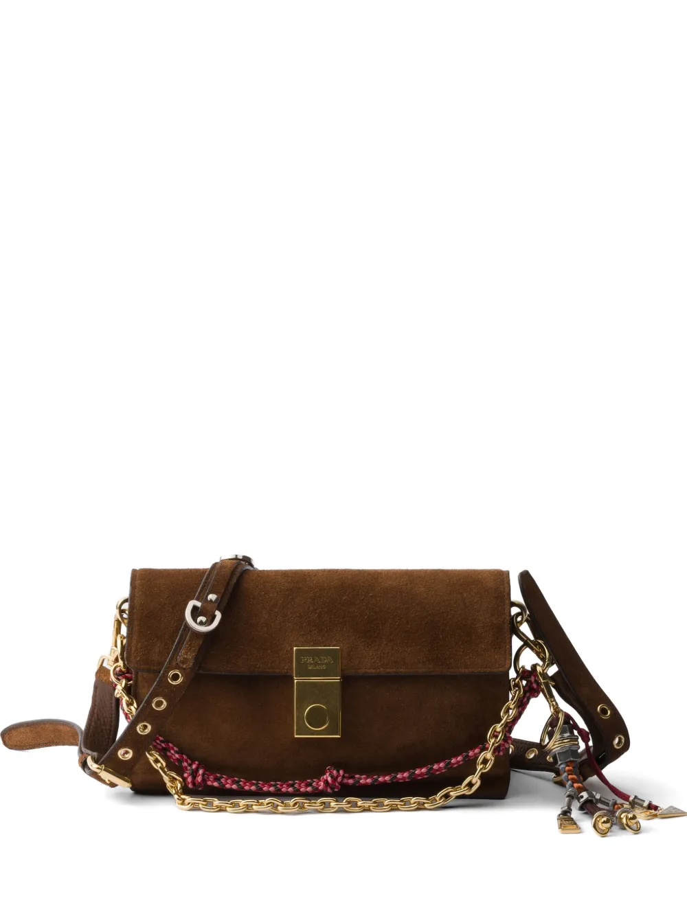 Prada Prada Soft Sound small suede shoulder bag - Marrone