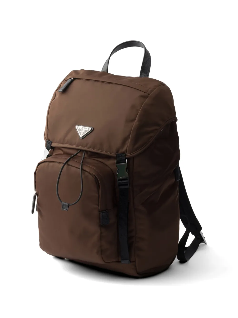 Prada Re-Nylon en Saffiano leren rugzak Bruin