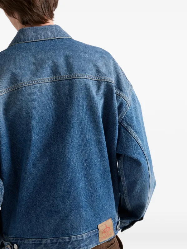 Prada Denim Blouson Jacket | Blue | FARFETCH NO