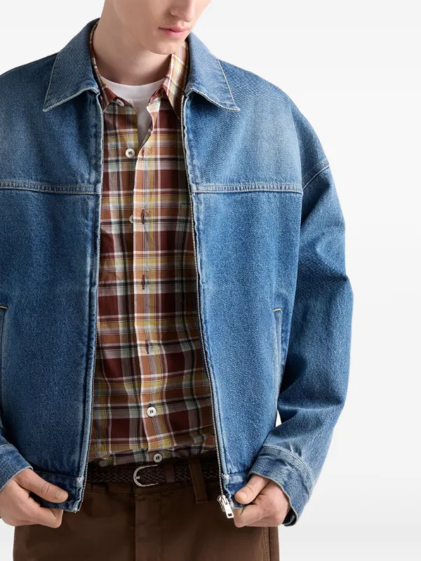 Prada Denim Blouson Jacket | Blue | FARFETCH NO