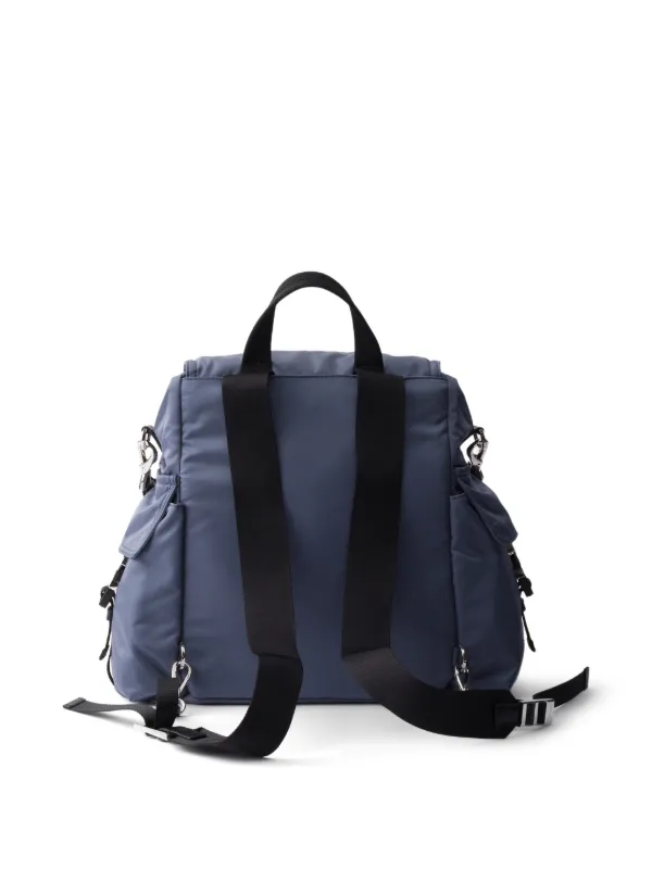 Prada Explore Re-nylon And Leather Backpack | Blue | FARFETCH