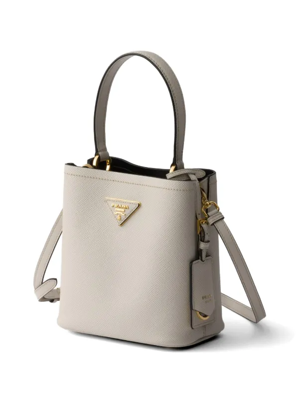 Prada パニエ サフィアーノレザーバッグ ミニ | グレー | FARFETCH JP