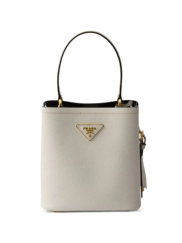 Prada パニエ サフィアーノレザーバッグ ミニ | グレー | FARFETCH JP