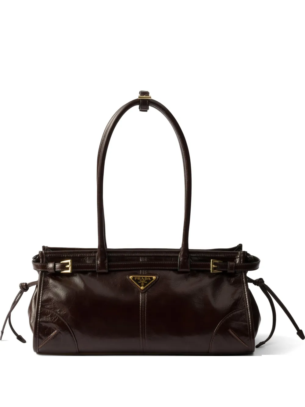 Prada Bonnie medium leather handbag - Brown