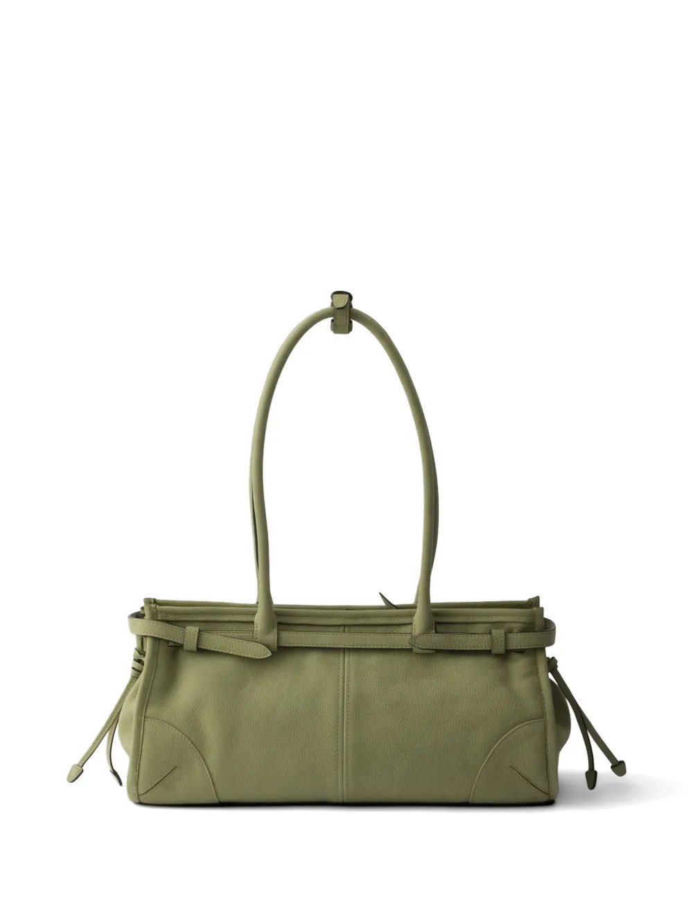 Prada Bonnie medium nubuck leren handtas Groen