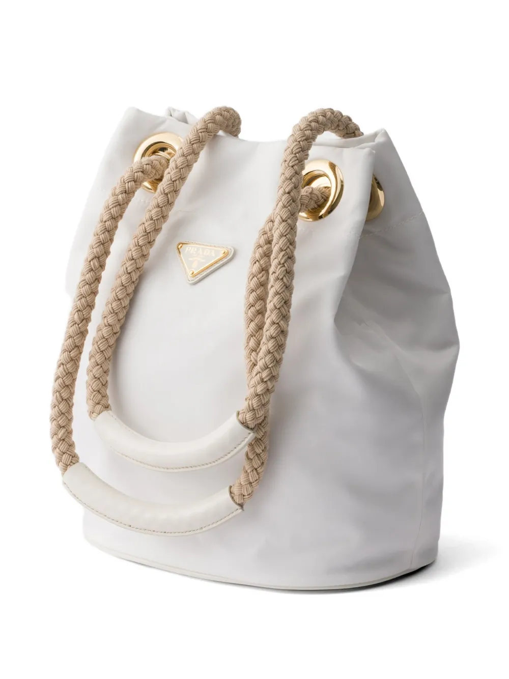 Prada Gevlochten shopper met touw en handvat Wit
