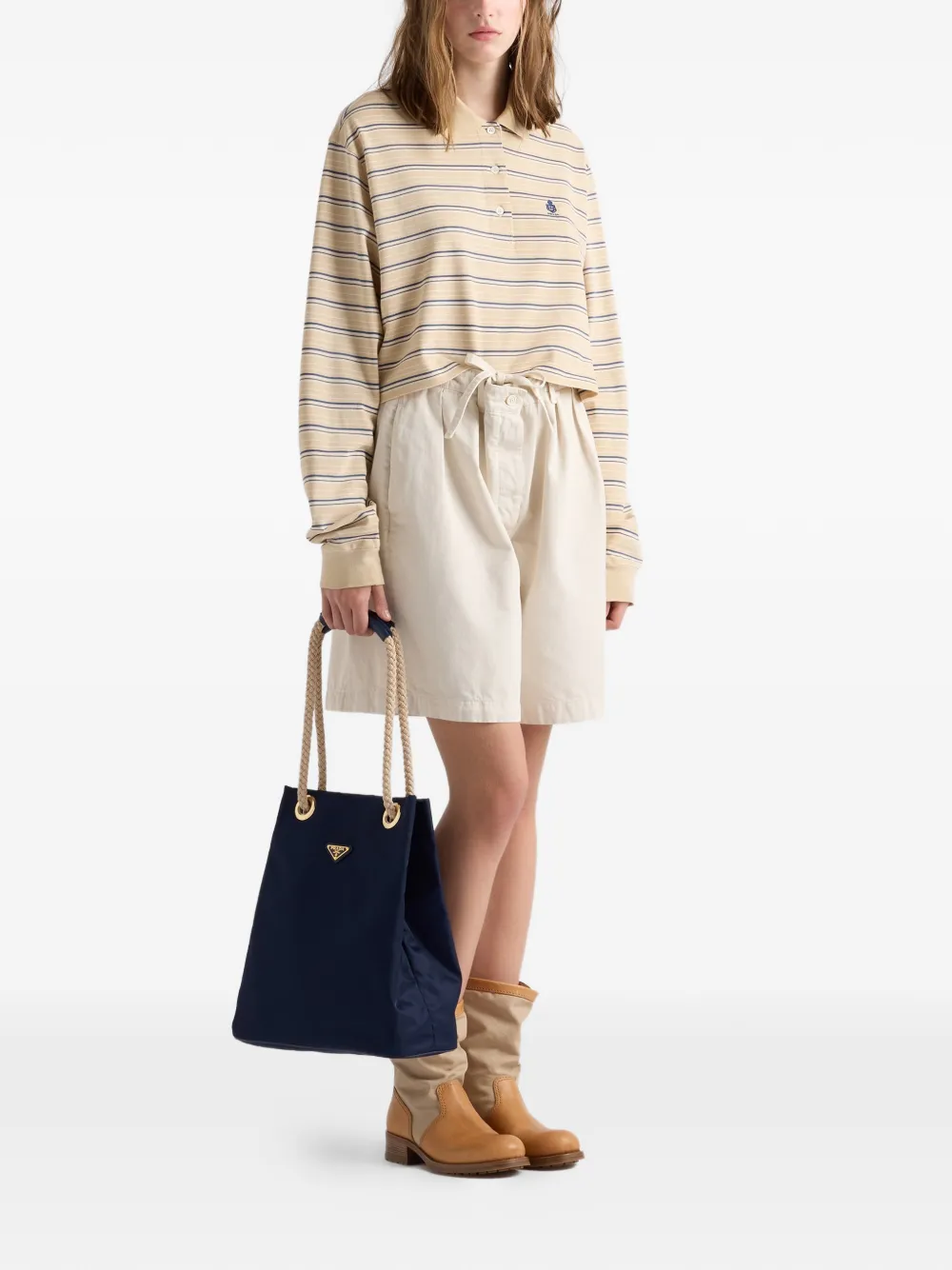 Prada Mariner Re-Nylon grote bucket-tas Blauw