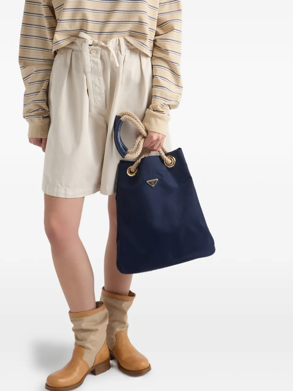 Prada Mariner Re-Nylon grote bucket-tas Blauw