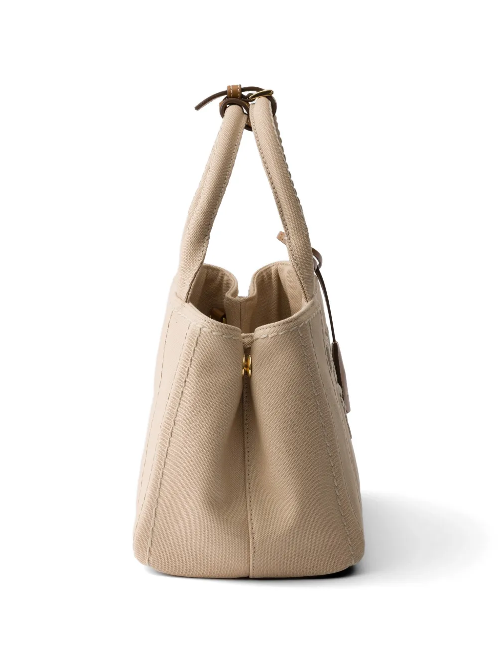 Prada Jardinière kleine katoenen canvas tas Beige