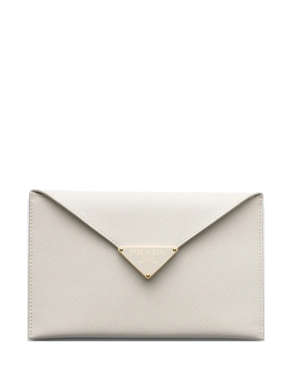 Prada Saffiano leather envelope clutch - Bianco