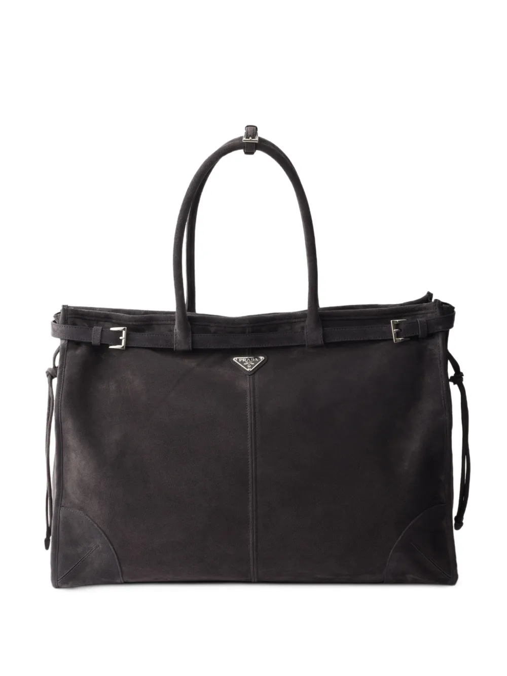 Prada Bonnie Suede Tote Bag In Black
