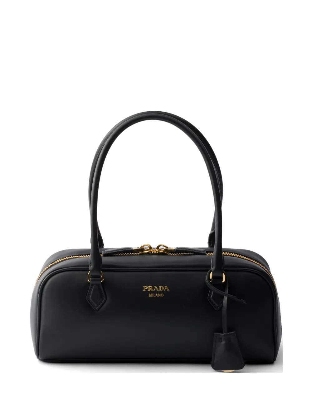 Prada medium leather top-handle bag - Nero