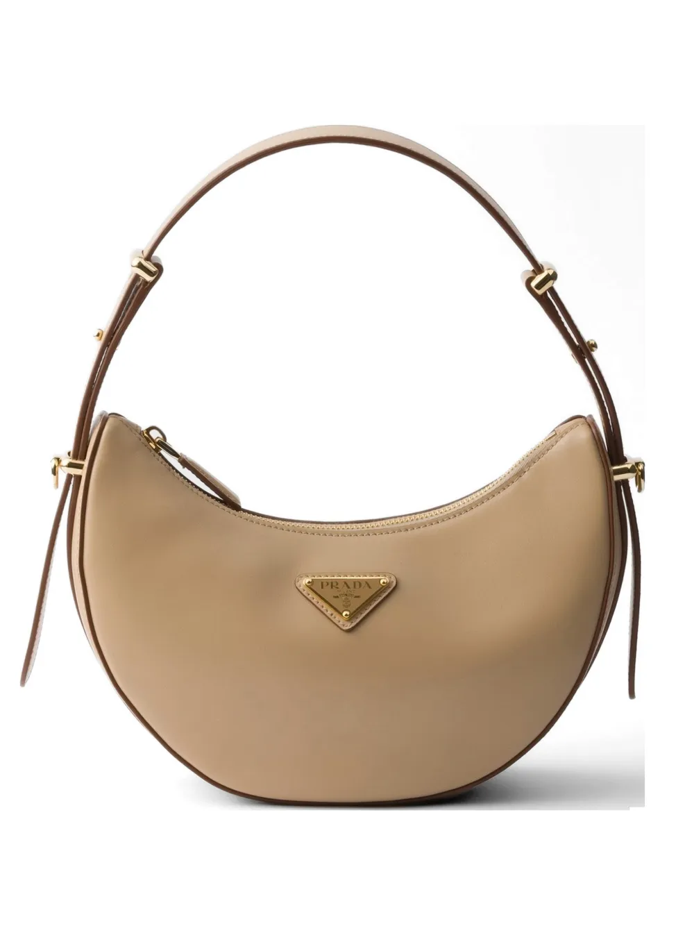 Prada Arqué mini leather shoulder bag - Neutrals