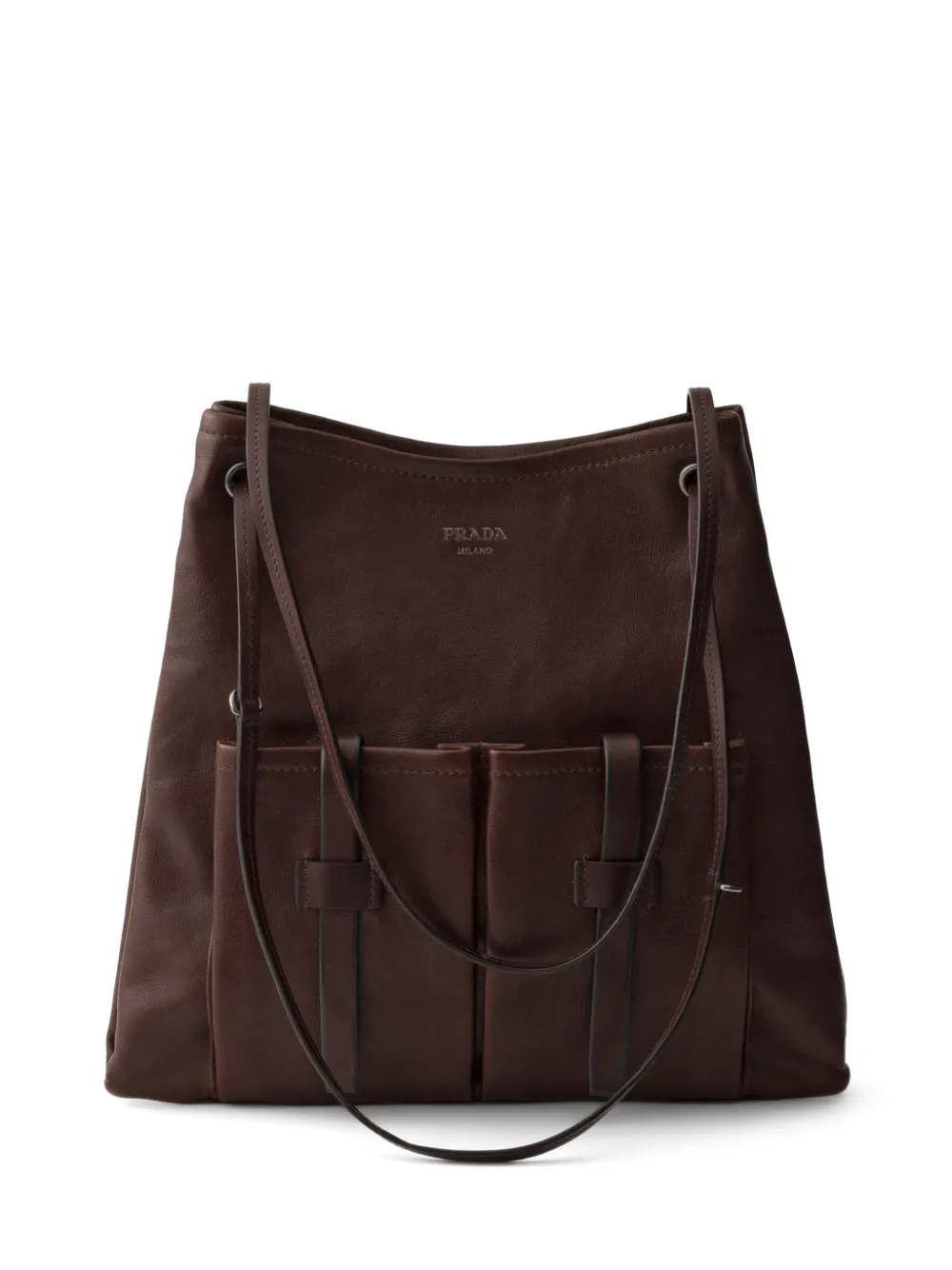 Prada Route large leather bag - Marrone