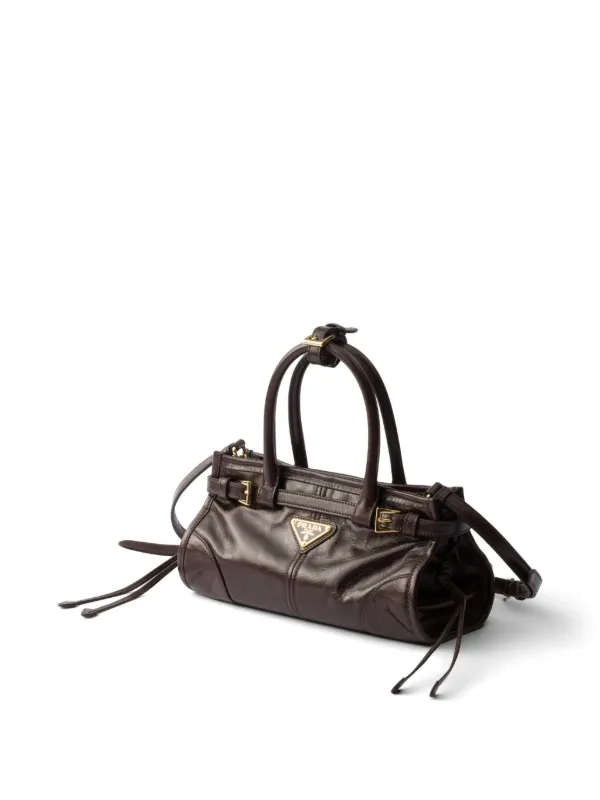 Prada Bonnie Leather Mini Handbag | Brown | FARFETCH