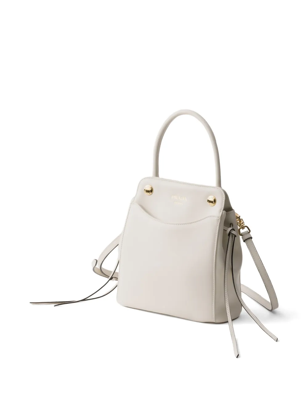 Prada Carry kleine leren handtas Wit